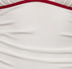 Abeth Halterneck Top in White with Adrenaline Red Piping