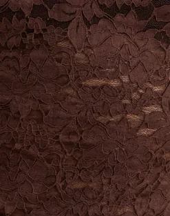 Abon Long Sleeve Top in Lace Brown with Blue Binding