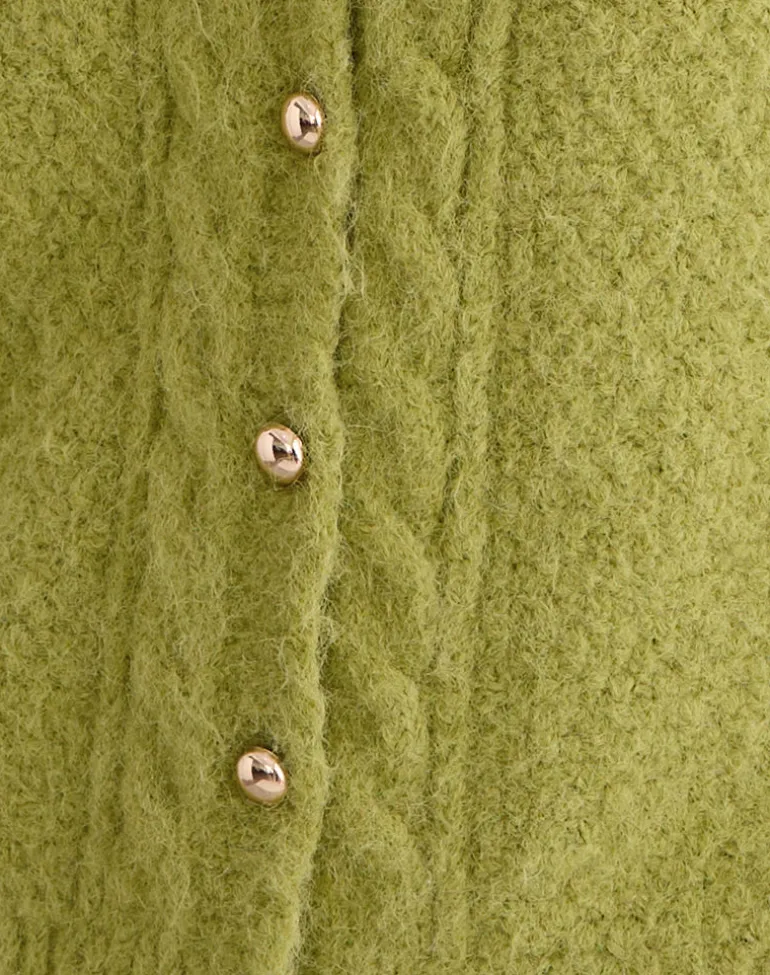 Aceso Cardigan in Bright Chartreuse