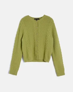 Aceso Cardigan in Bright Chartreuse
