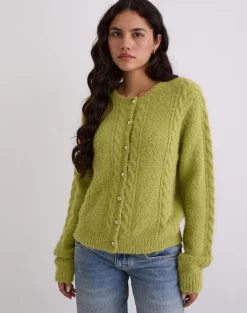 Aceso Cardigan in Bright Chartreuse