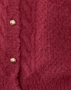 Aceso Cardigan in Brush Knit Burgundy
