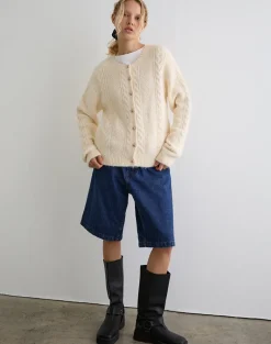 Aceso Cardigan in Brush Knit Ivory