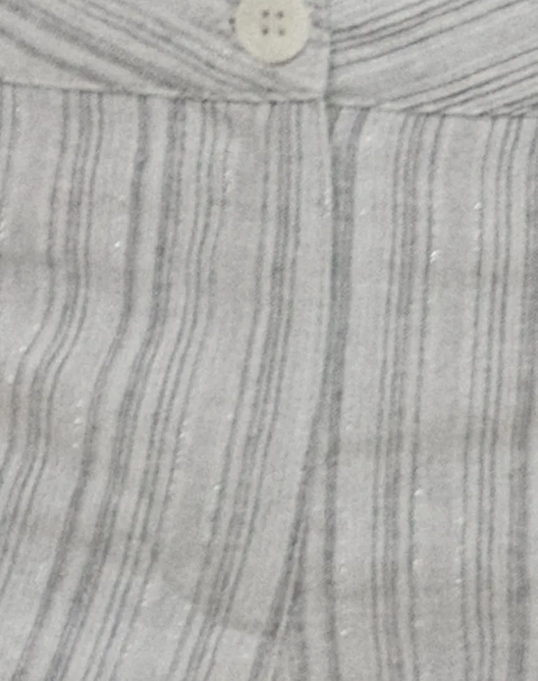 Ada Micro Short in Ivory Grey Stripe