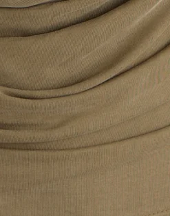 Adaya Long Sleeve Cowl Top in Cupro Olive Stone