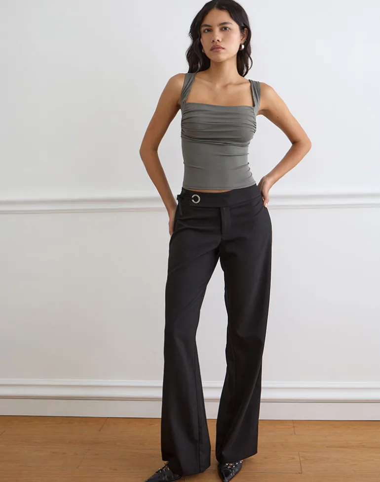 Adila Cami Top in Ribbed Lyocell Warm Grey