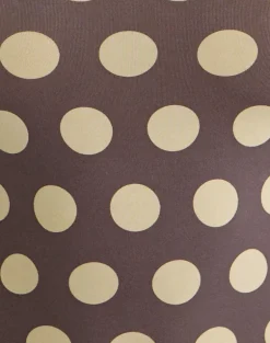 Agneta Tee in Brown with Big Yellow Polka Dots