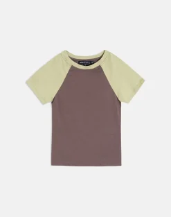 Agneta Tee in Coffee Quartz and Sage Combination