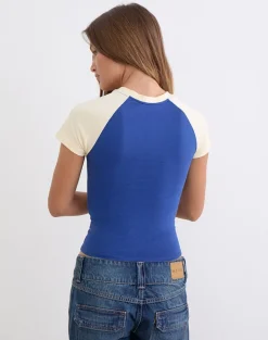 Agneta Tee in Dazzling Blue and Buttermilk Combination