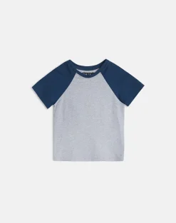 Agneta Tee in Grey Marl and Navy Combination