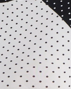 Agneta Tee in White and Black with Micro Polka Print