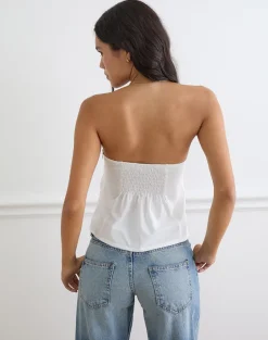 Ahera Top in Poplin White with Cherry Blossom Embroidery