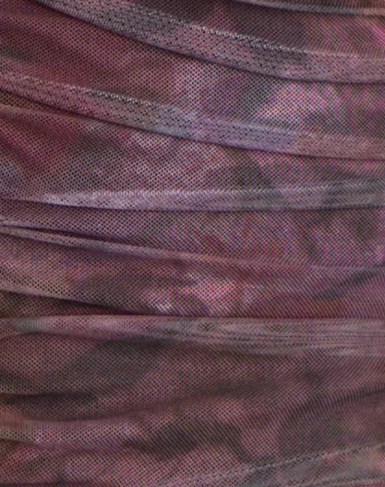 Aifee Long Sleeve Top in Mesh Blurry Floral Burgundy