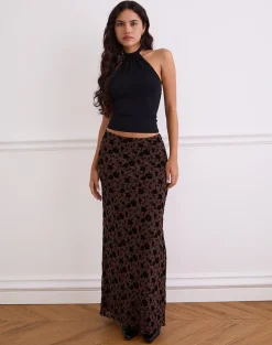 Alfreda Maxi Skirt in Garden Floral Brown