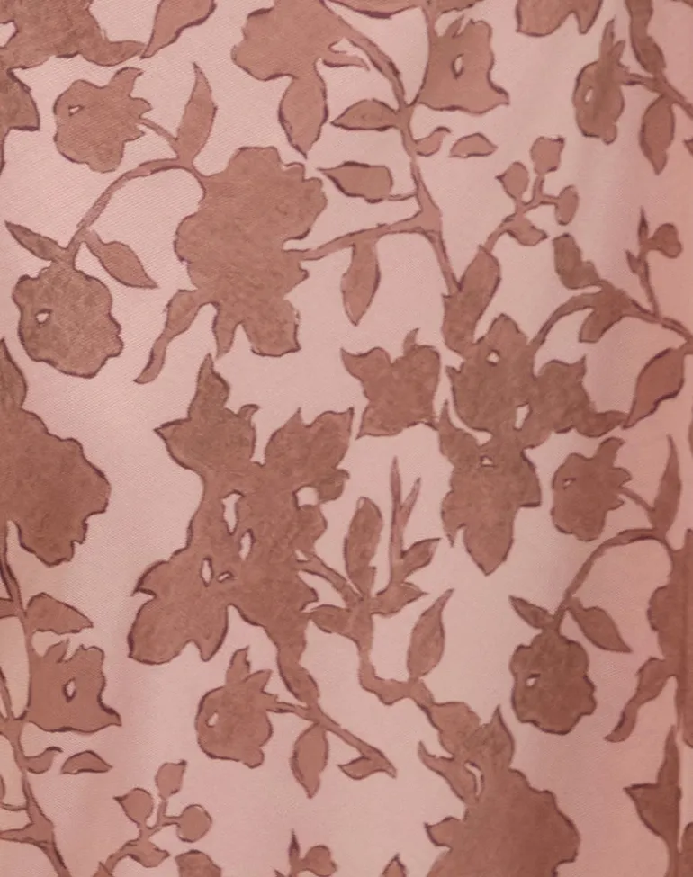 Alfreda Maxi Skirt in Neutral Floral Print