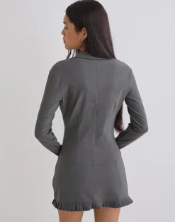 Alika Long Sleeve Top in Tailoring Slate Grey
