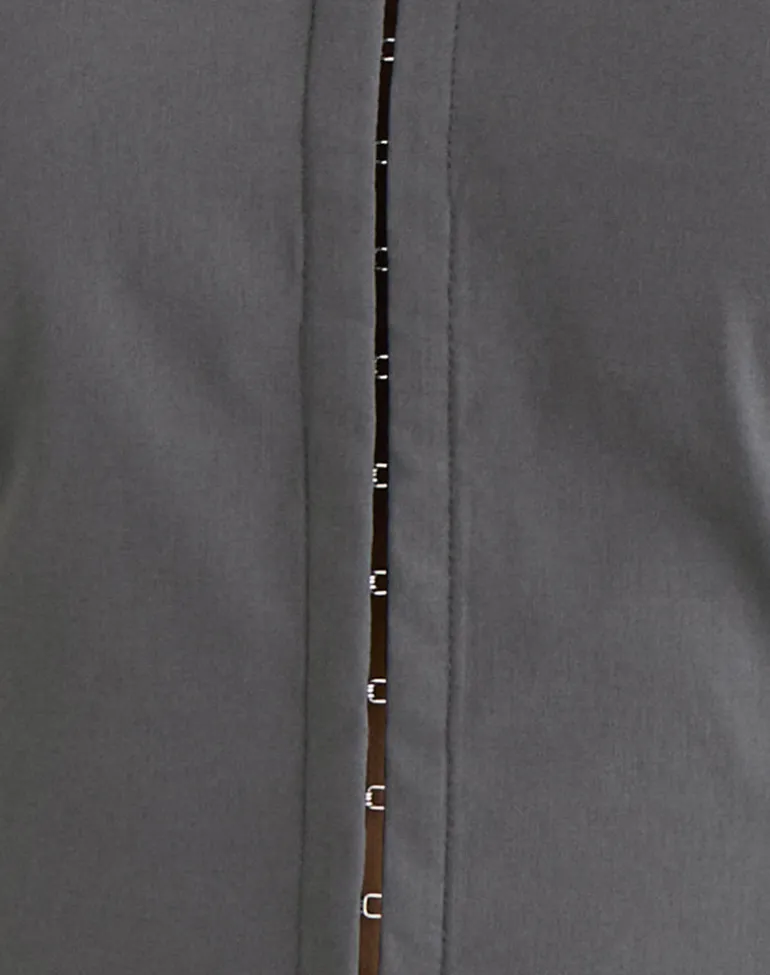 Alika Long Sleeve Top in Tailoring Slate Grey