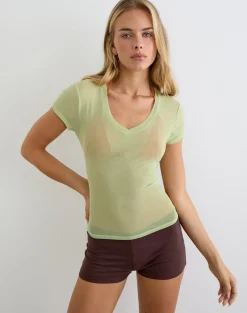 Alinta Top in Mesh Pistachio