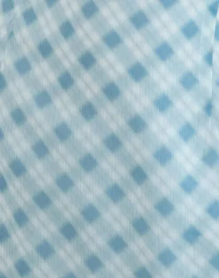 Alira Halterneck Dress in Blurred Check Blue