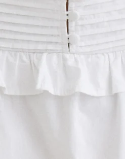 Alna Skort with Ruffle in Poplin White