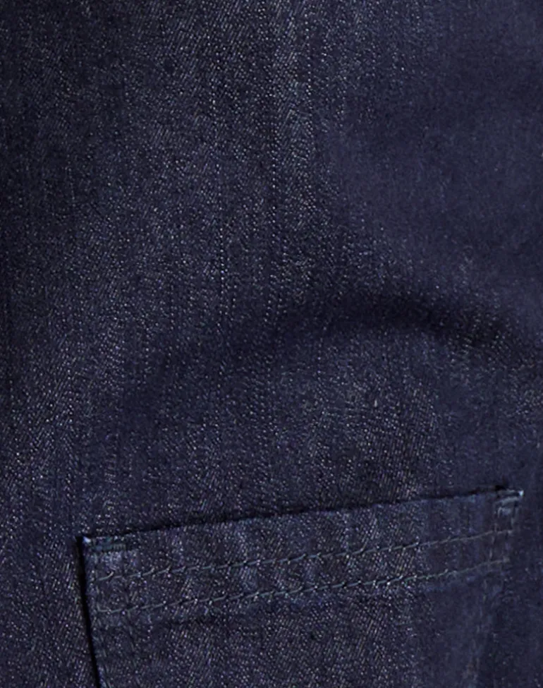 Alnira Pea Coat Top in Chambray Indigo