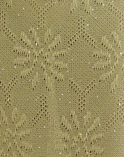 Aloria Maxi Skirt in Sequin Knit Green