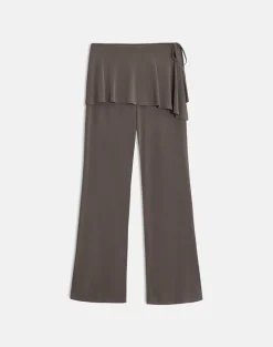 Amata Trouser Skirt in Cupro Dark Brown