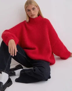 Amato Oversized Jumper in Red
