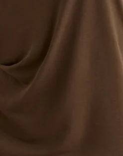 Amelina Backless Asymmetric Mini Dress in Dark Brown