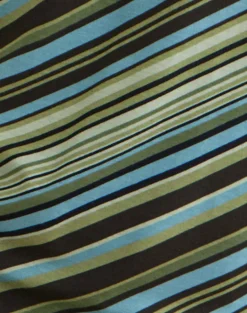 Amelina Mini Dress in Mixed Stripe Green