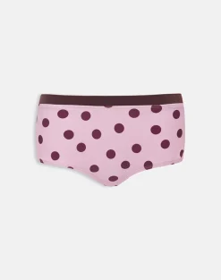 Amy Swim Short in Pink with Irregular Polka