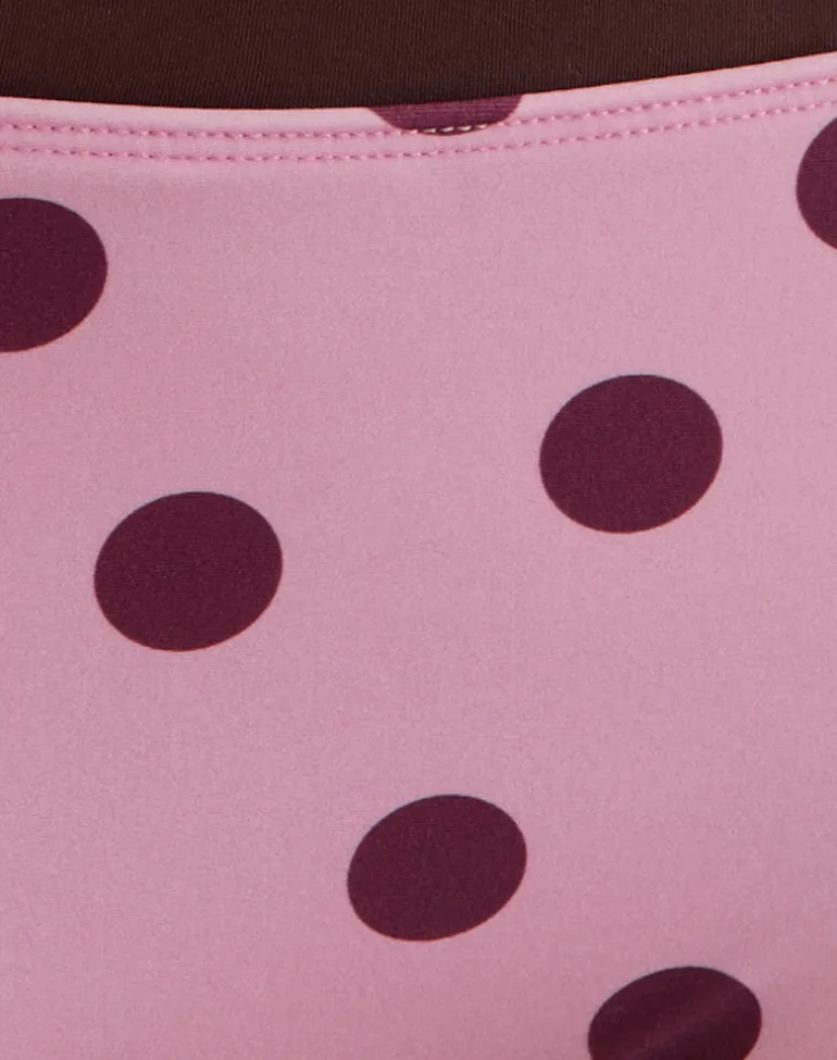 Amy Swim Short in Pink with Irregular Polka