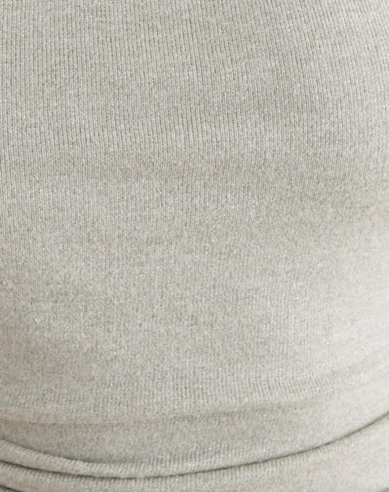 Anari Top in Shimmer Knit Light Grey