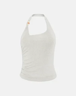 Anari Top in Shimmer Knit Light Grey