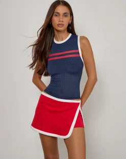 Andeci Sport Skort in Red with White Binding