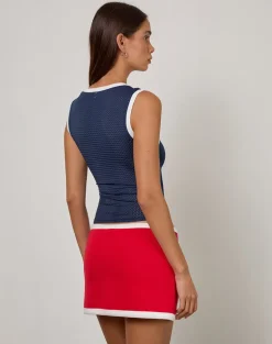 Andeci Sport Skort in Red with White Binding