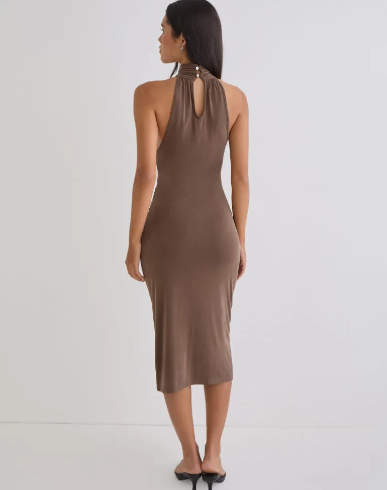 Anezka Midi Dress in Bitter Chocolate
