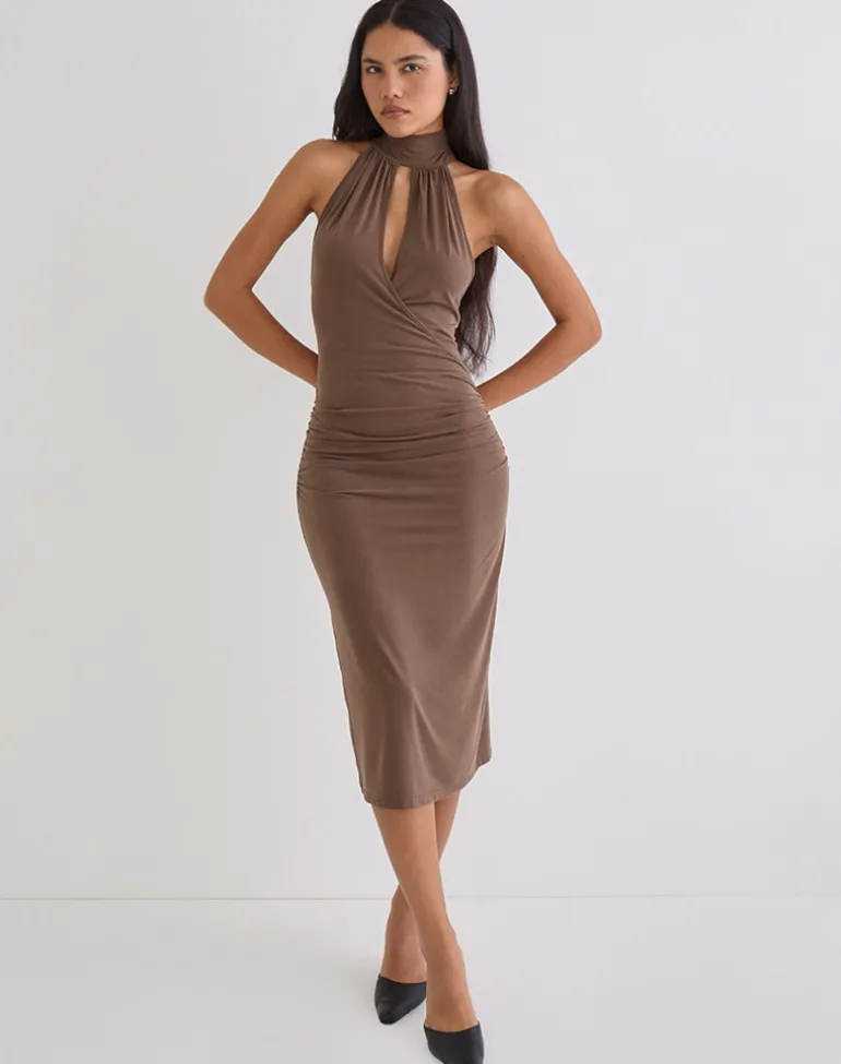Anezka Midi Dress in Bitter Chocolate