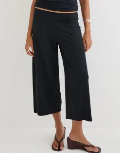 Ano Capri Trousers in Rayon Jersey Black