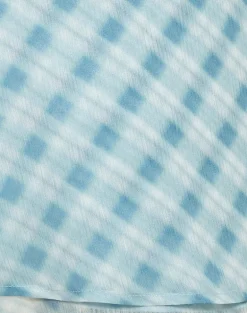 Anora Mini Skirt in Blurred Check Blue
