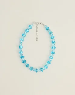 Aqua Blue Faceted Necklace