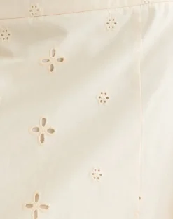 Arash Midi Skirt with Buttons in Broderie Vanilla