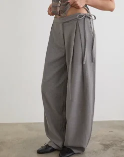 Arden Tie Waist Trouser in Tailoring Grey