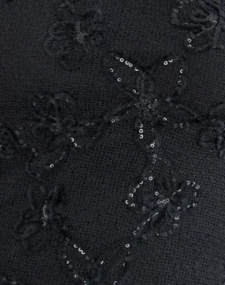 Argeila Halter Top in Sequin Knit Black