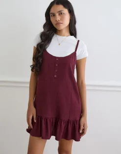 Arige Mini Dress in Maroon