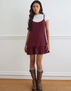 Arige Mini Dress in Maroon