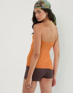 Arimbi Bandeau Top in Sunset Orange