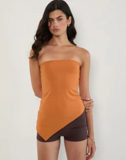 Arimbi Bandeau Top in Sunset Orange