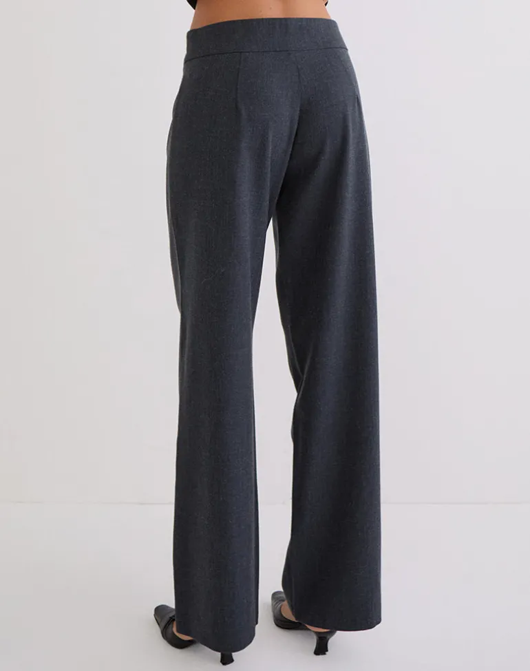 Arisyo Wide Leg Trouser in Tailoring Grey Blue