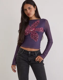 Armali Long Sleeve Top in Vibrant Orchid Purple